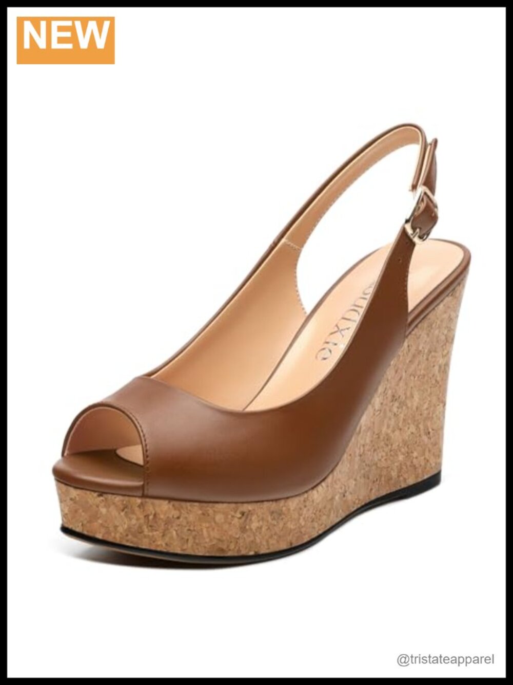 Women's Peep Toe Wedge Heels Matte Slingback Platform Sandals - 3.94"